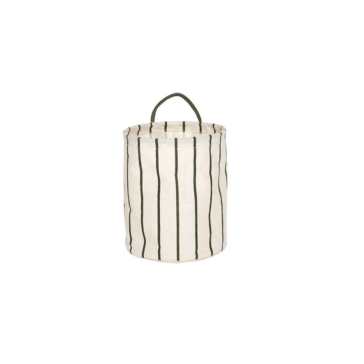 OYOY - Raita Panier de rangement, ⌀ 18 cm, green /offwhite