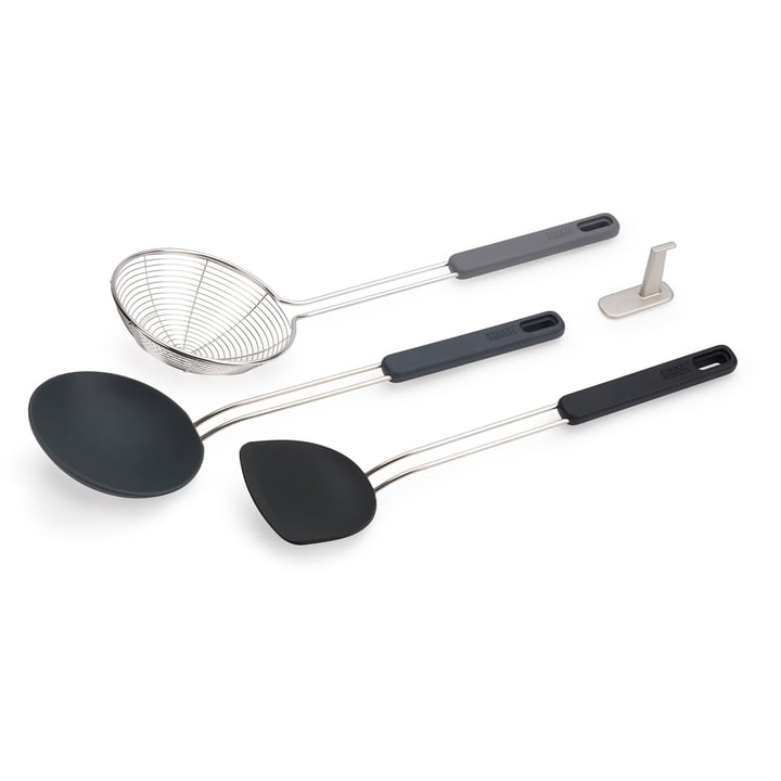 Nest Fusion Wok-Set, acier inoxydable / noir (3-pièces) de Joseph Joseph