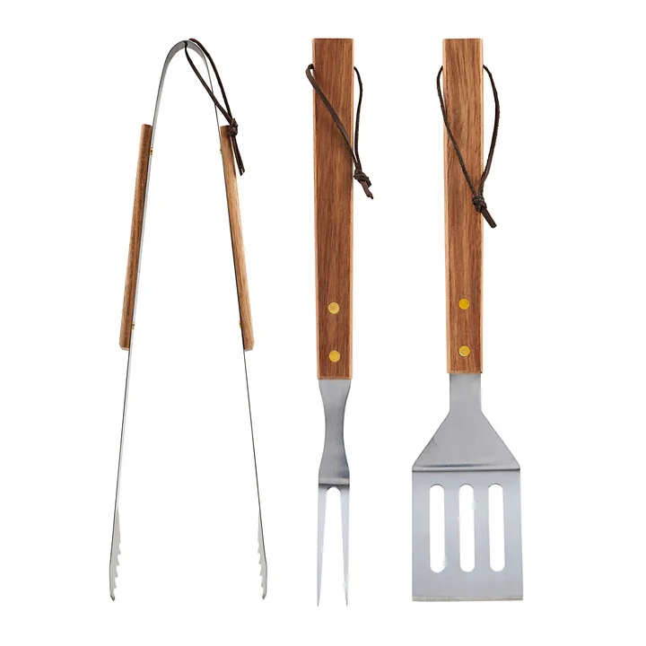 Outils BBQ, acacia naturel / acier inoxydable (set de 3) de Nicolas Vahé