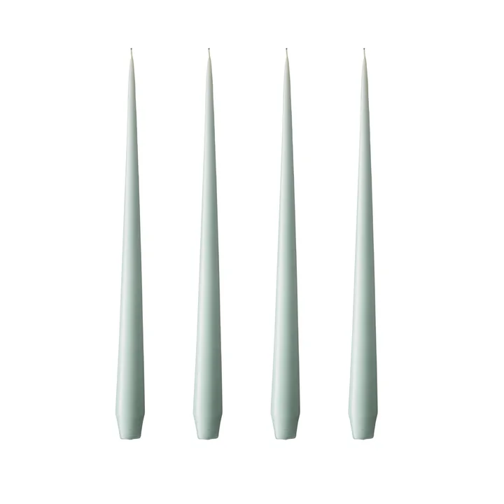 ester & erik - Bougie pointue, 24 cm, No. 67, jade stone / matt (set de 4)