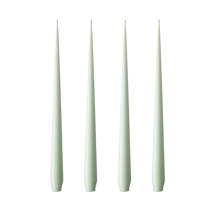 ester & erik - Bougie pointue, 24 cm, No. 03, water mint / matt (set de 4)