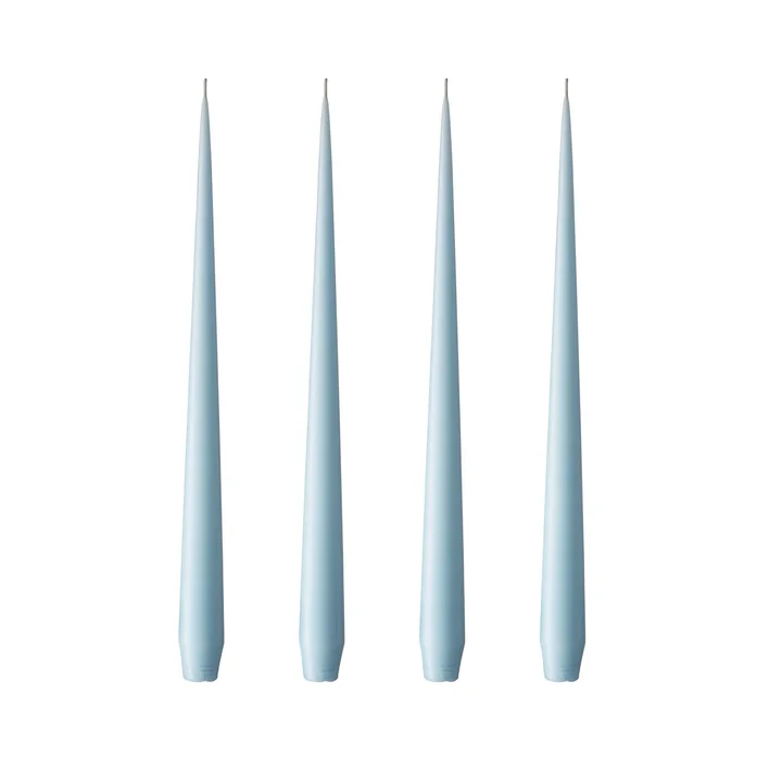ester & erik - Bougie pointue, 24 cm, No. 59, sky blue / matt (set de 4)