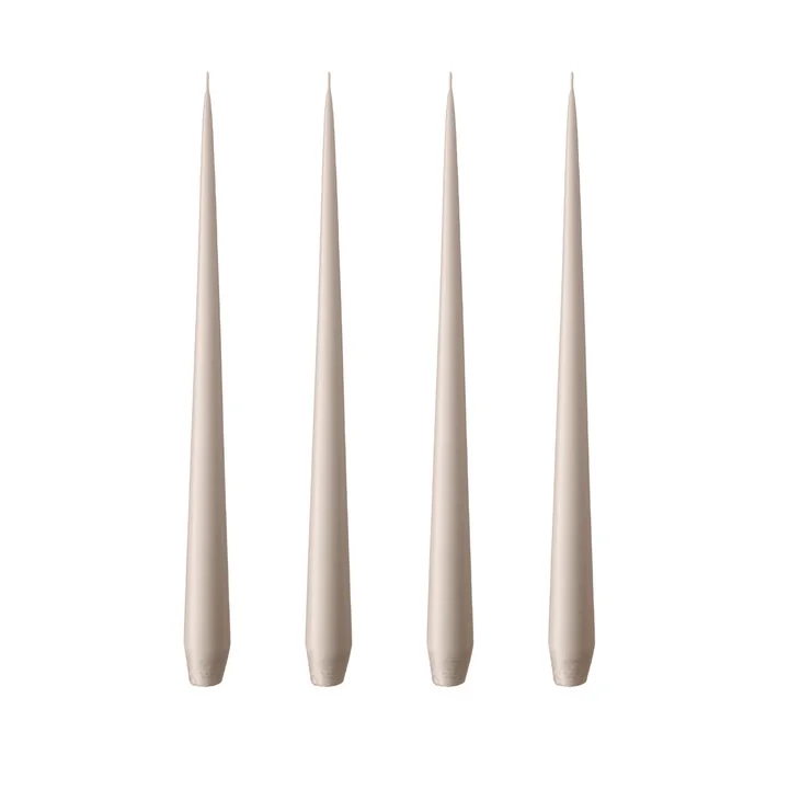 ester & erik - Bougie pointue, 24 cm, No. 22, linen grey / matt (set de 4)
