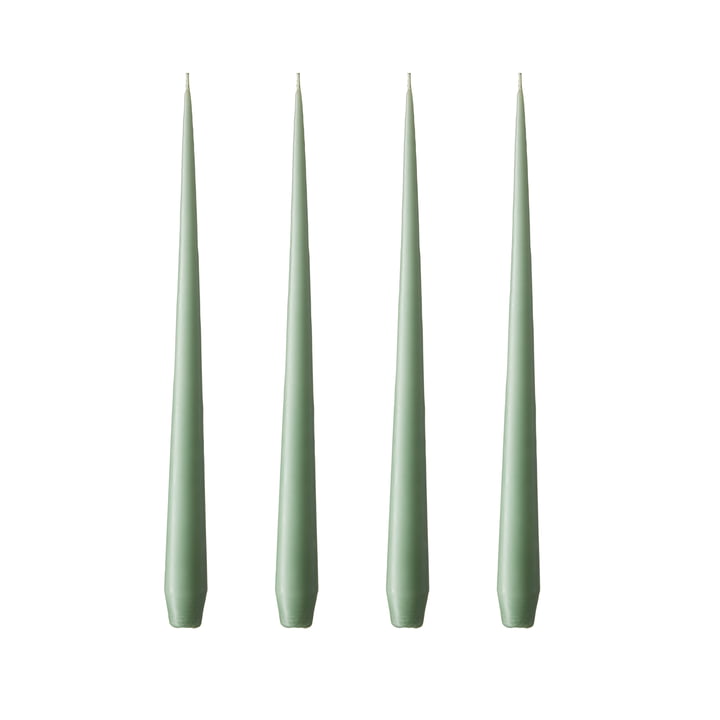 ester & erik - Bougie pointue, 24 cm, No. 66, eucalyptus / mat (set de 4)