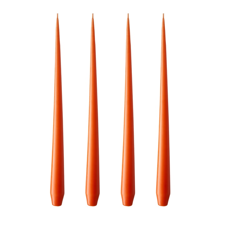 ester & erik - Bougie fouet, 32 cm, No. 16/2, vivid orange / matt (set de 4)