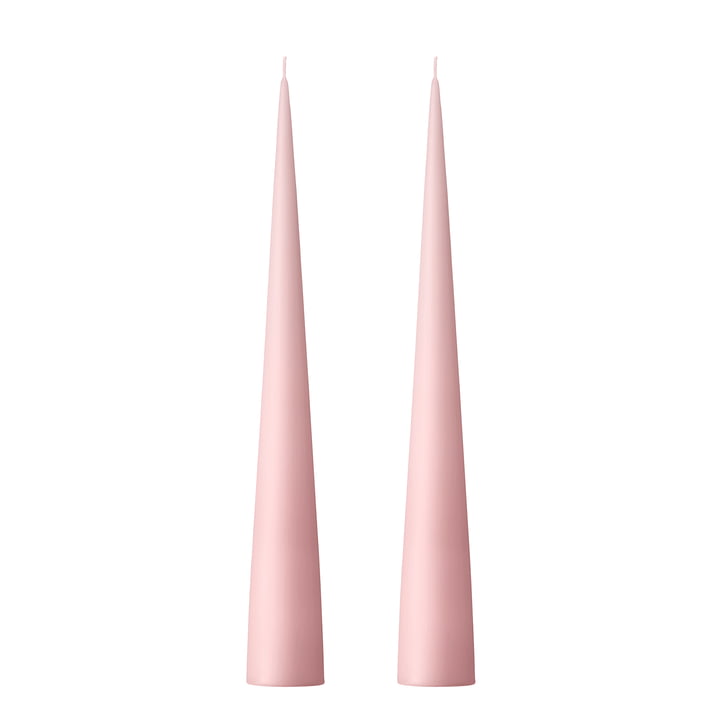 ester & erik - Bougie conique, 25 cm, No. 38, rose quartz / matt (set de 2)