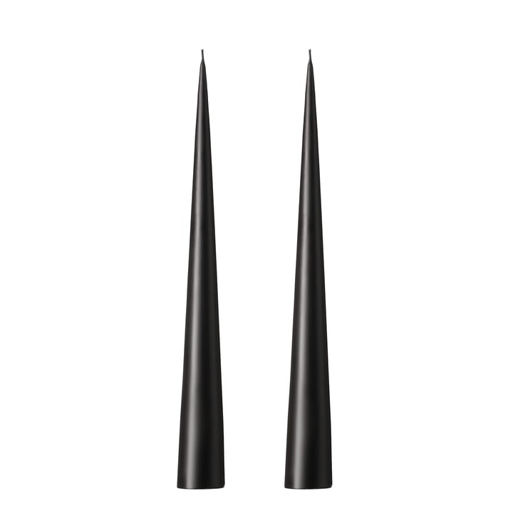 ester & erik - Bougie conique, 25 cm, No. 75, raw black / matt (set de 2)