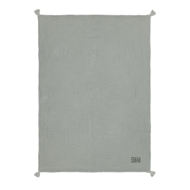Nobodinoz - Wabi Sabi Couverture en mousseline, 65 x 100 cm, azur