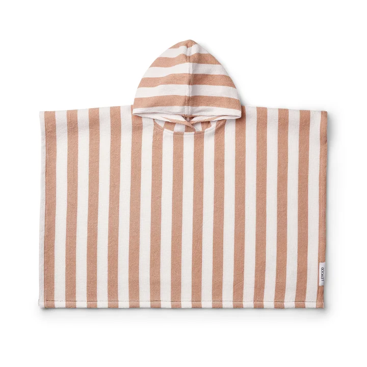 Paco Poncho de bain, rayé, white / tuscany rose de LIEWOOD
