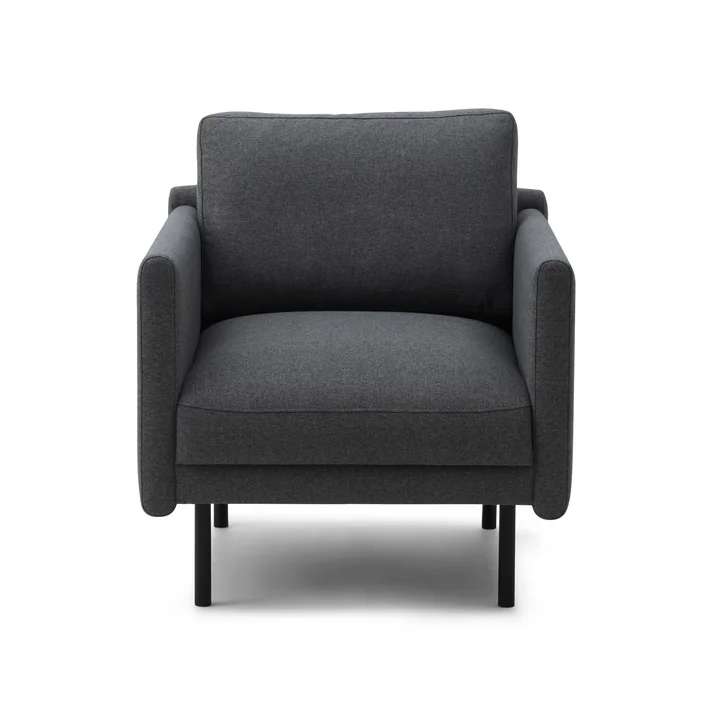 Rar Fauteuil, noir / Re-Born dark grey de Normann Copenhagen