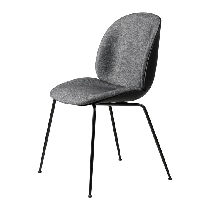 Gubi - Beetle Dining Chair Rembourrage avant (Conic Base), noir / Enzo Degli Angiuoni (0023)