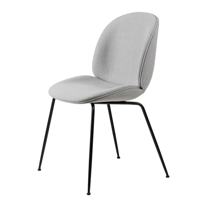 Gubi - Beetle Dining Chair Rembourrage intégral (Conic Base), Noir / Remix 3 (123)