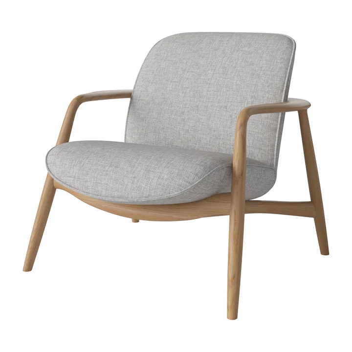 Bowie Fauteuil, chêne huilé / Nantes gris clair de Bolia