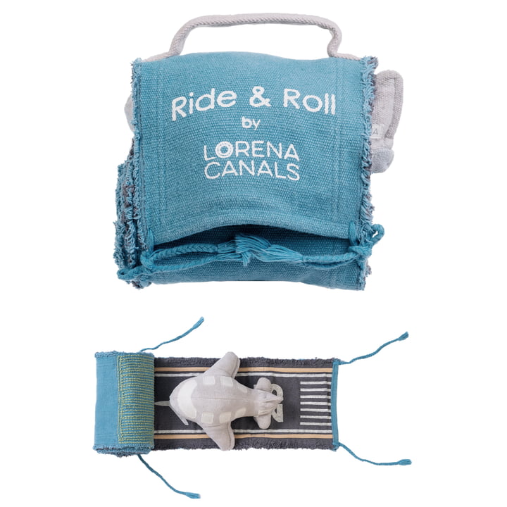 Lorena Canals - Ride & Roll Set de jeu, avion, bleu clair / gris (set de 2)