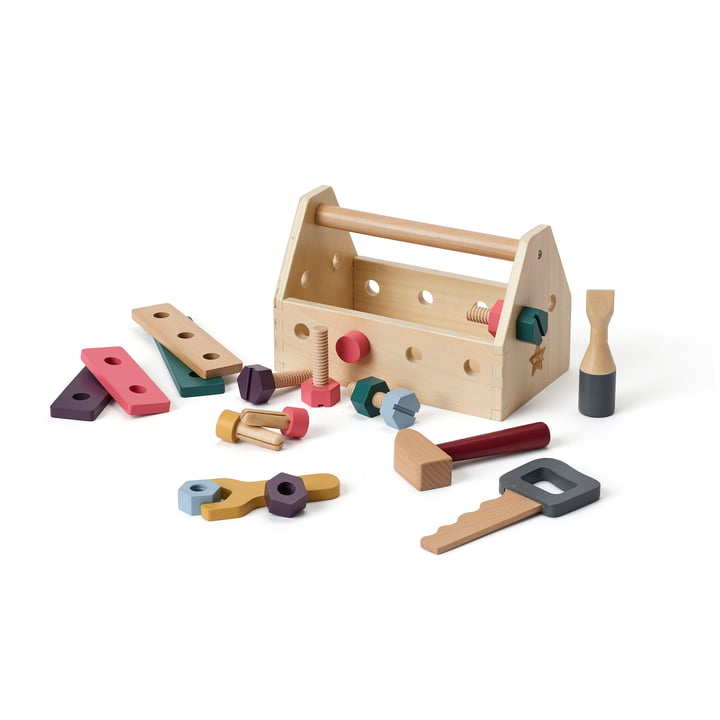 Kid's Hub Boîte à outils et accessoires, multicolore (set de 21) de Kids Concept