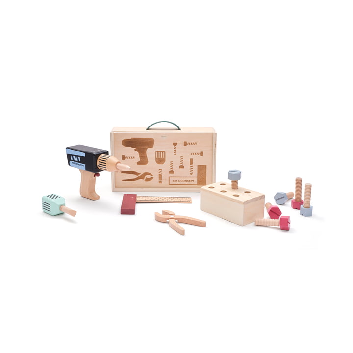 Kid's Hub Coffret à outils et accessoires, multicolore (set de 21) de Kids Concept
