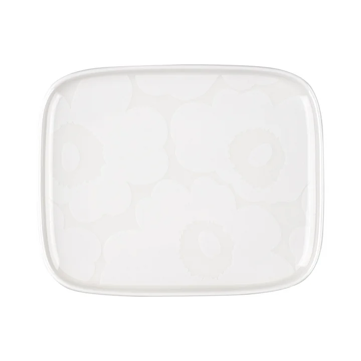 Oiva Unikko Plateau de service, 15 x 12 cm, blanc de Marimekko