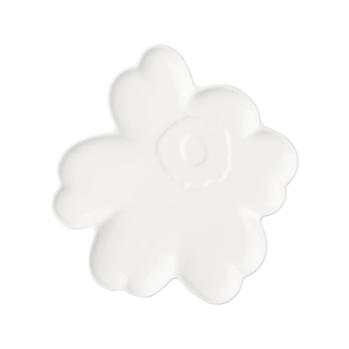 Oiva Unikko Assiette, Ø 20 cm, blanche de Marimekko