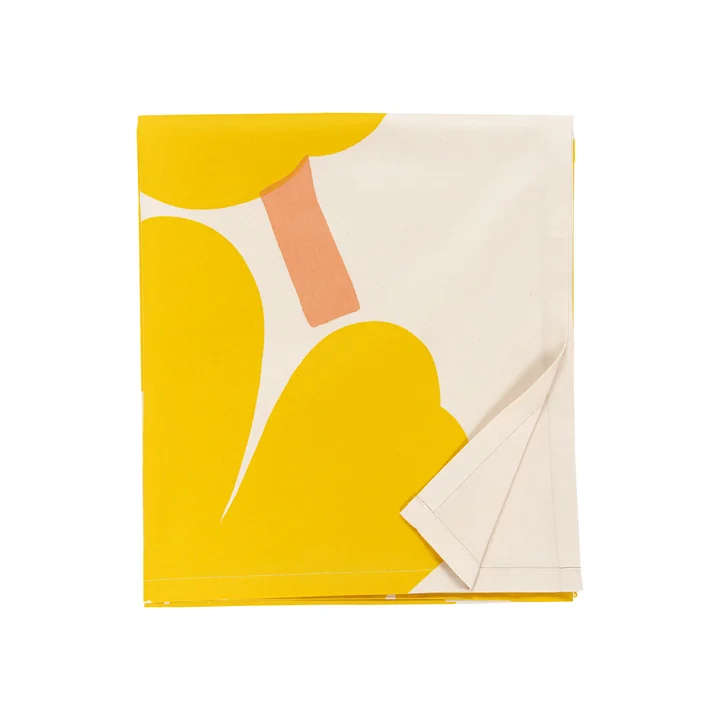 Unikko Nappe 140 x 250 cm, cotton / yellow / pink de Marimekko