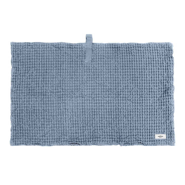 The Organic Company - Big Waffle Tapis de bain, 55 x 80 cm, gris bleu