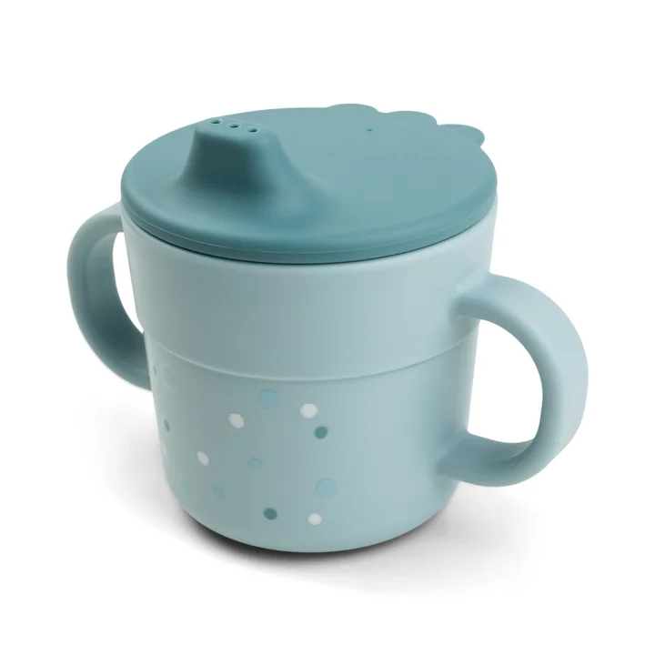 Done by Deer - Foodie Tasse à bec, Happy dots, 215 ml, bleu