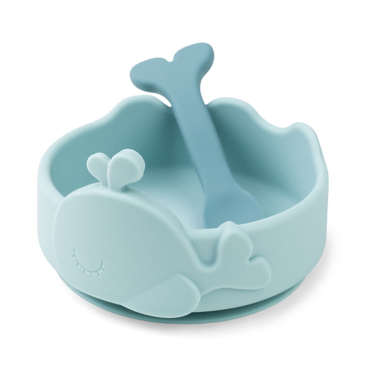 Silicone Stick & Stay Bowl avec cuillère pour bébé de Done by Deer