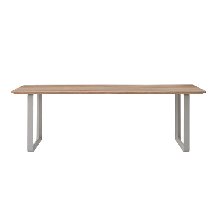 Muuto - 70/70 Table de jardin, 225 x 90 cm, Sapelli / gris RAL 7044