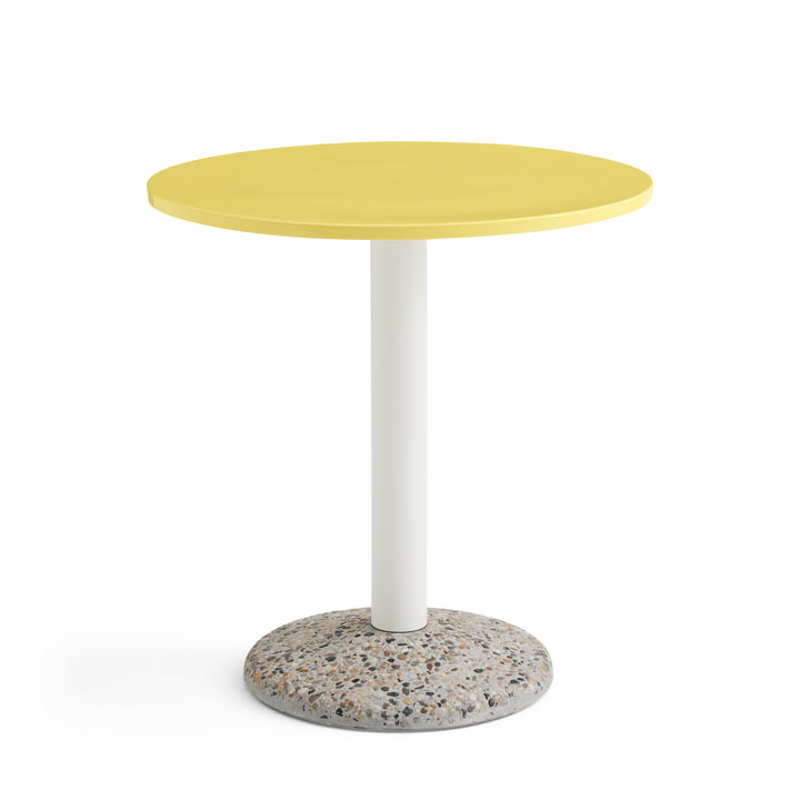 Ceramic Table, Ø 70 cm, bright yellow de Hay