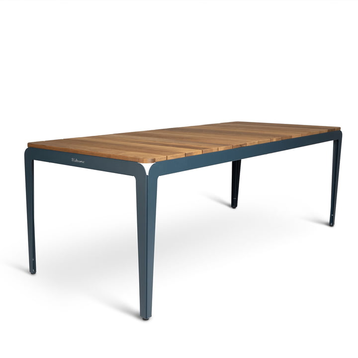Bended Table Wood Outdoor, 220 cm, gris-bleu de Weltevree