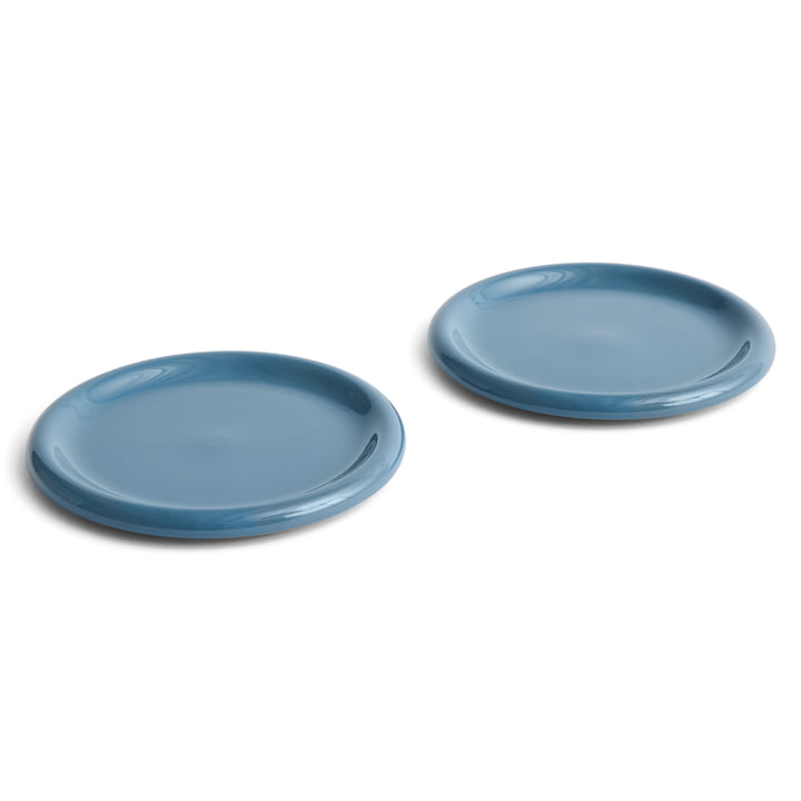 Barro Assiette Ø 24 cm, bleu foncé (set de 2) de Hay