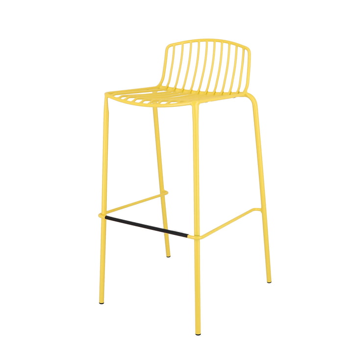 Mori Chaise de bar de jardin, 75 cm, jaune de Jan Kurtz