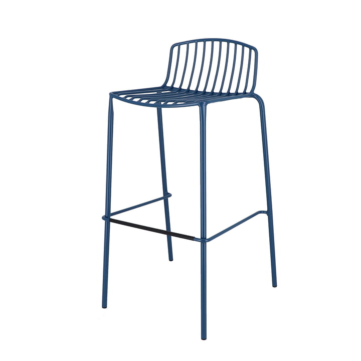 Mori Chaise de bar de jardin, 75 cm, bleu de Jan Kurtz
