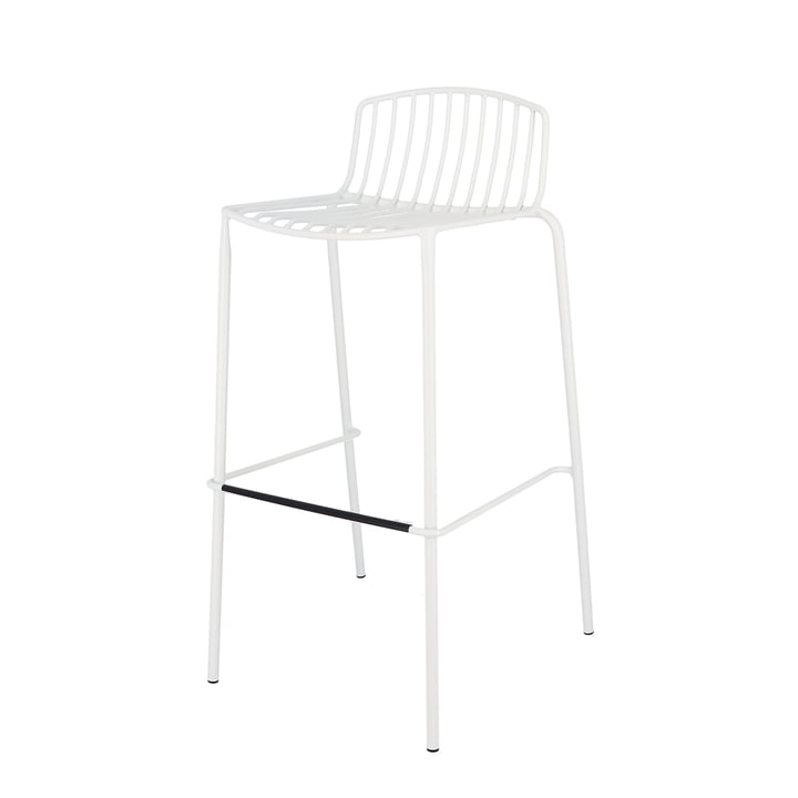 Mori Chaise de bar de jardin, 75 cm, blanc de Jan Kurtz