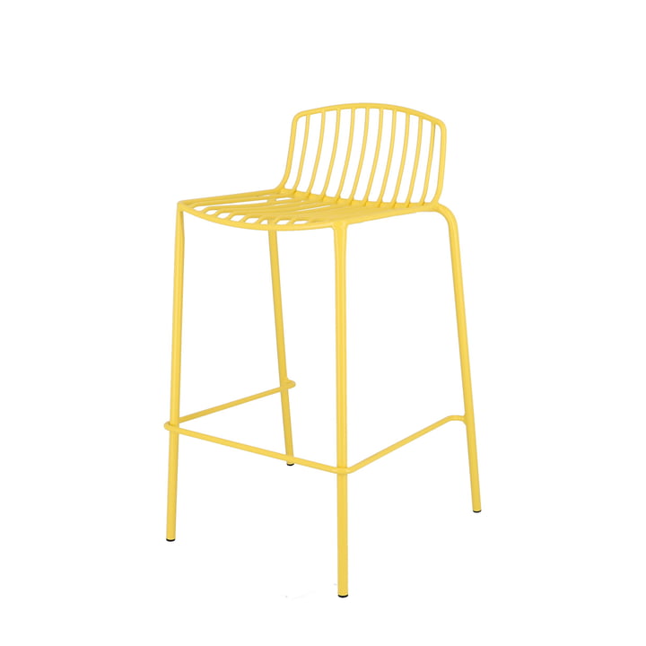 Mori Chaise de bar de jardin, 65 cm, jaune de Jan Kurtz