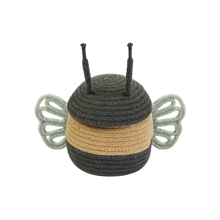 Panier de jeu et de rangement, Baby Bee, miel / gris foncé / bleu clair de Lorena Canals