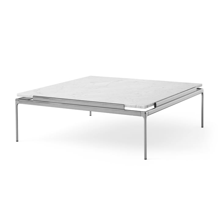 Sett Coffee Table LN13, Bianco Carrara / Chrome foncé de & Tradition