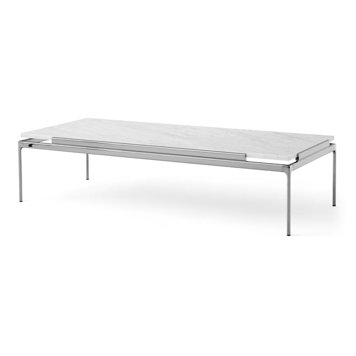 Sett Coffee Table LN12, Bianco Carrara / Chrome foncé de & Tradition