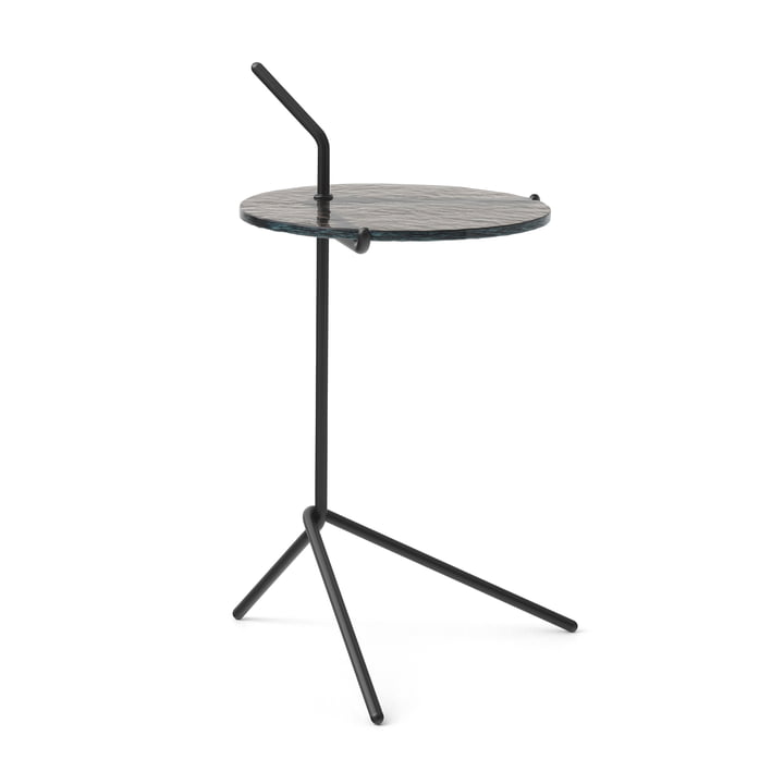 Halten Side Table SH9, verre fumé / noir chaud de & Tradition