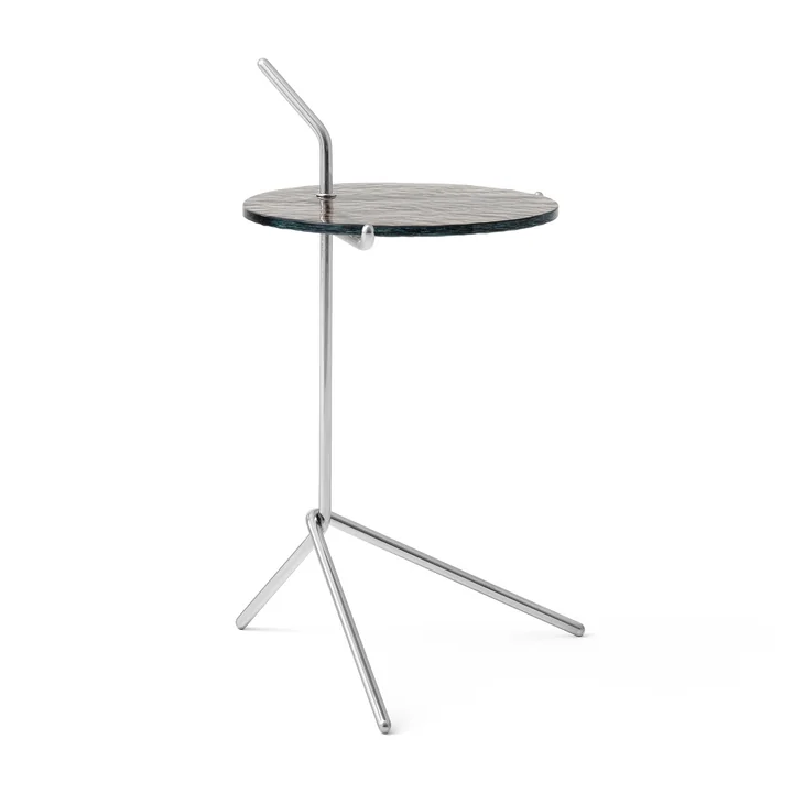 Halten Side Table SH9, verre fumé / acier inoxydable poli de & Tradition