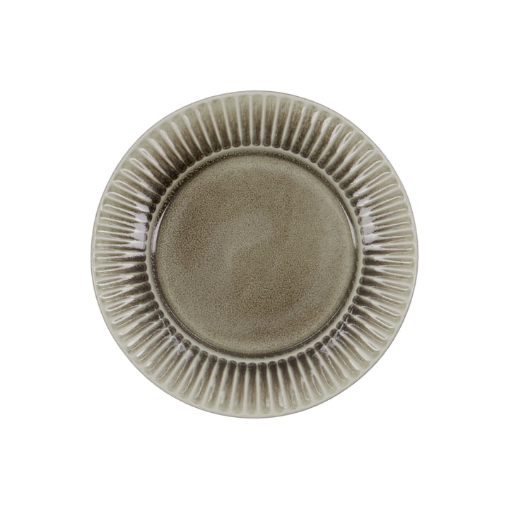 House Doctor - Pleat Assiette, D22 cm, gris / marron