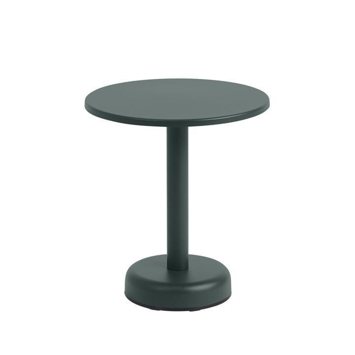Linear Steel Outdoor Table basse, Ø 42 x H 47 cm, vert foncé RAL 6012 de Muuto