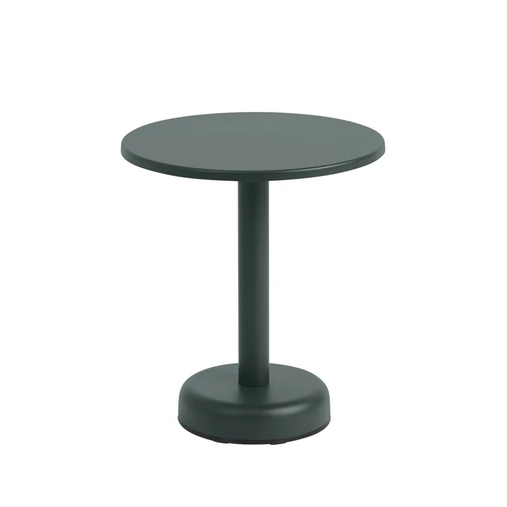 Linear Steel Outdoor Table basse, Ø 42 x H 47 cm, vert foncé RAL 6012 de Muuto
