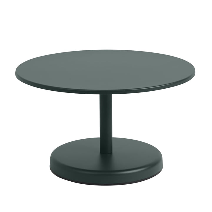 Linear Steel Outdoor Table basse, Ø 70 x H 40 cm, vert foncé RAL 6012 de Muuto