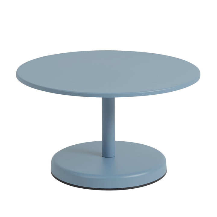 Linear Steel Outdoor Table basse, Ø 70 x H 40 cm, bleu clair NCS 4020-B de Muuto