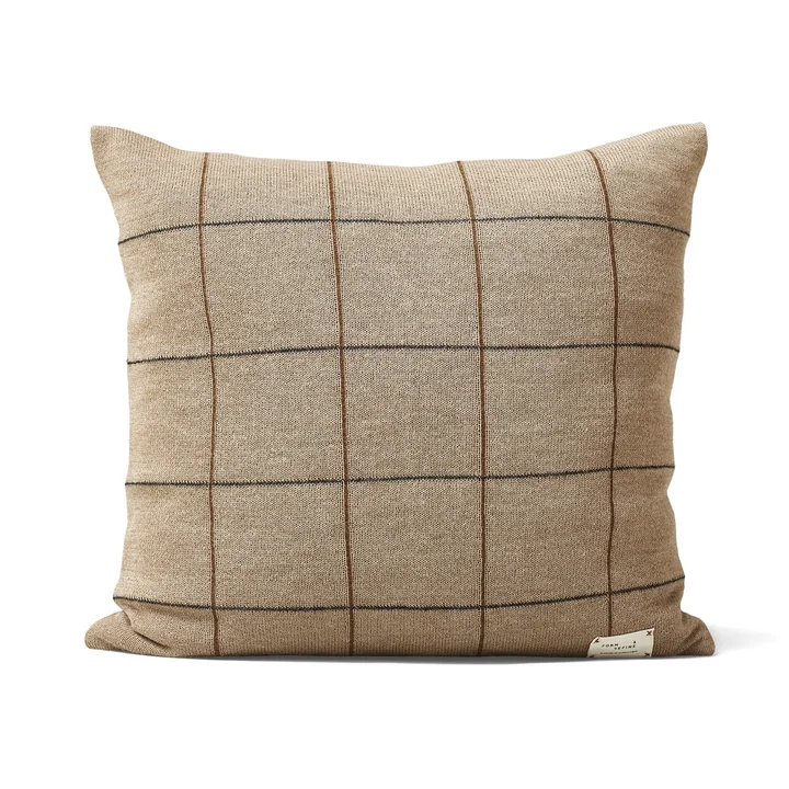 Aymara Coussin, 52 x 52 cm, New Square, marron clair de Form & Refine