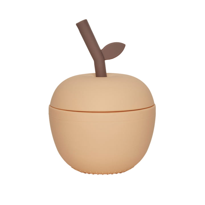 Gobelet à pomme avec paille, peach de OYOY Mini