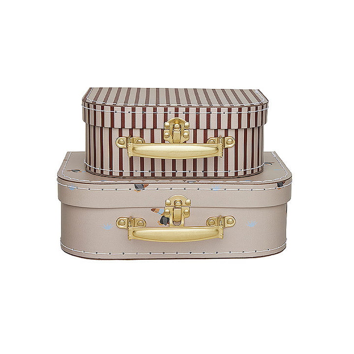 Toucan & Stripe Mini-valises, clay (set de 2) de OYOY Mini