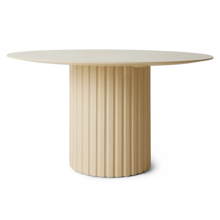 HKliving - Pillar Table de salle à manger ronde, Ø 140 cm, cream