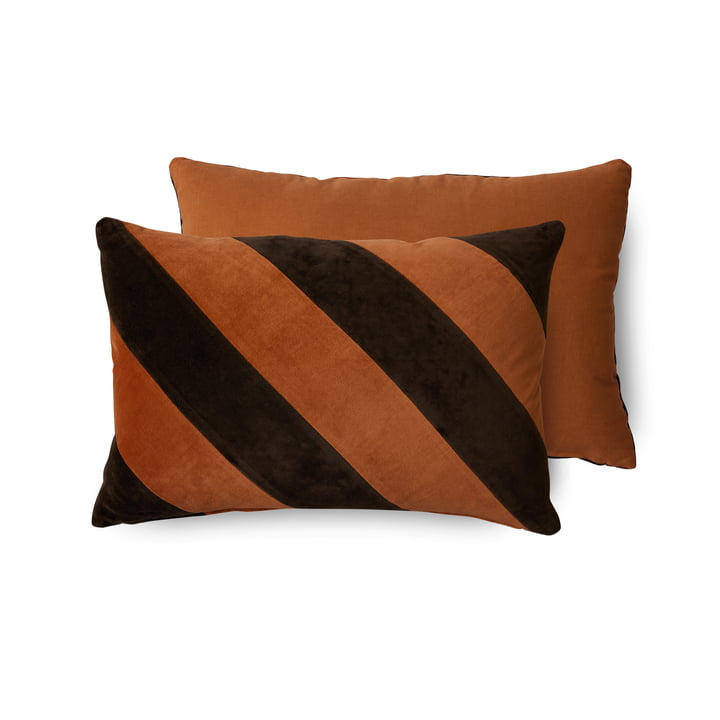 Hkliving - Striped Coussin en velours, 60 x 40 cm, september