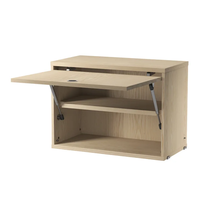 String - élément d'armoire avec porte rabattable, 58 x 30 cm, frêne